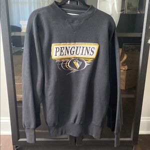 Pittsburgh Penguins NHL Vintage Black Crewneck